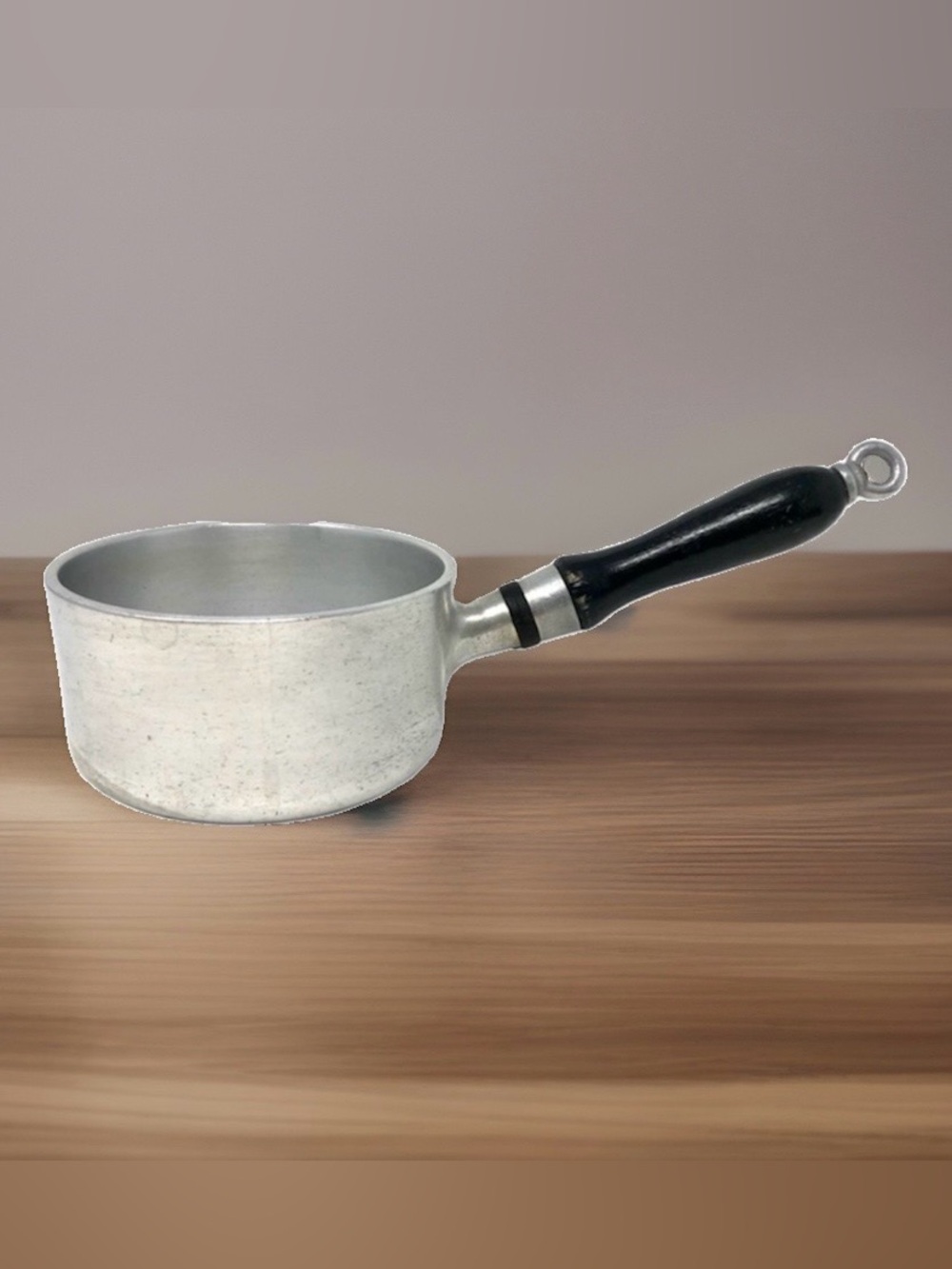 WEAR-EVER Aluminum Sauce Pan Pot #1040 1/2 Made In Canada Wooden Handle No Lid